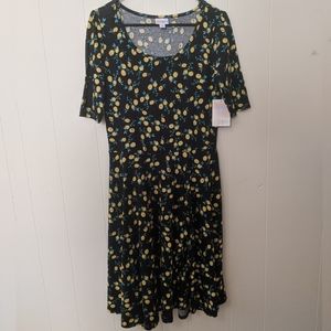 NWT LuLaRoe Lemon Print Nicole Skater Dress